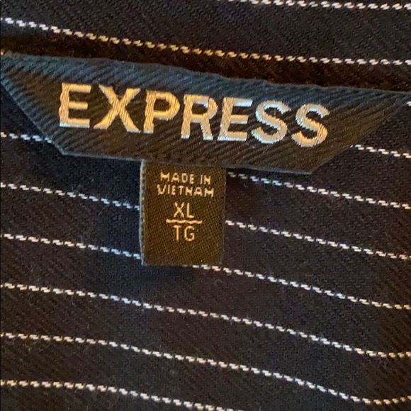 EXPRESS black pinstripe blouse w/flare sleeves - Picture 4 of 4